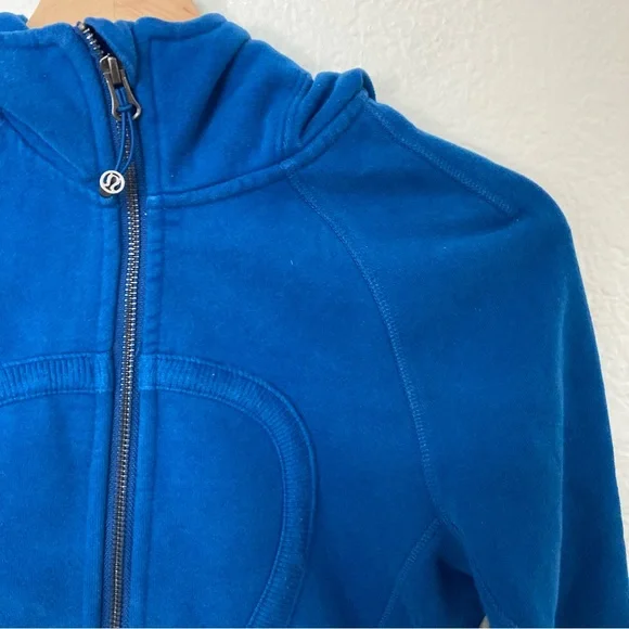 Lululemon Blue Full-Zip Scuba Jacket Hoodie, Size 2 - Picture 2 of 6